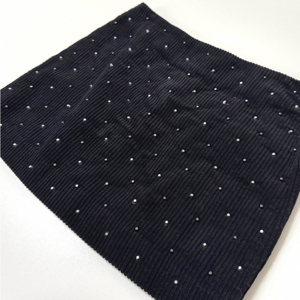 Blank NYC Black Mini Skirt with Silver Studs